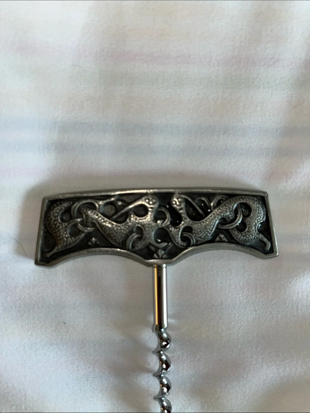 Nordic Pewter Bottle Opener And Corkscrew Set
